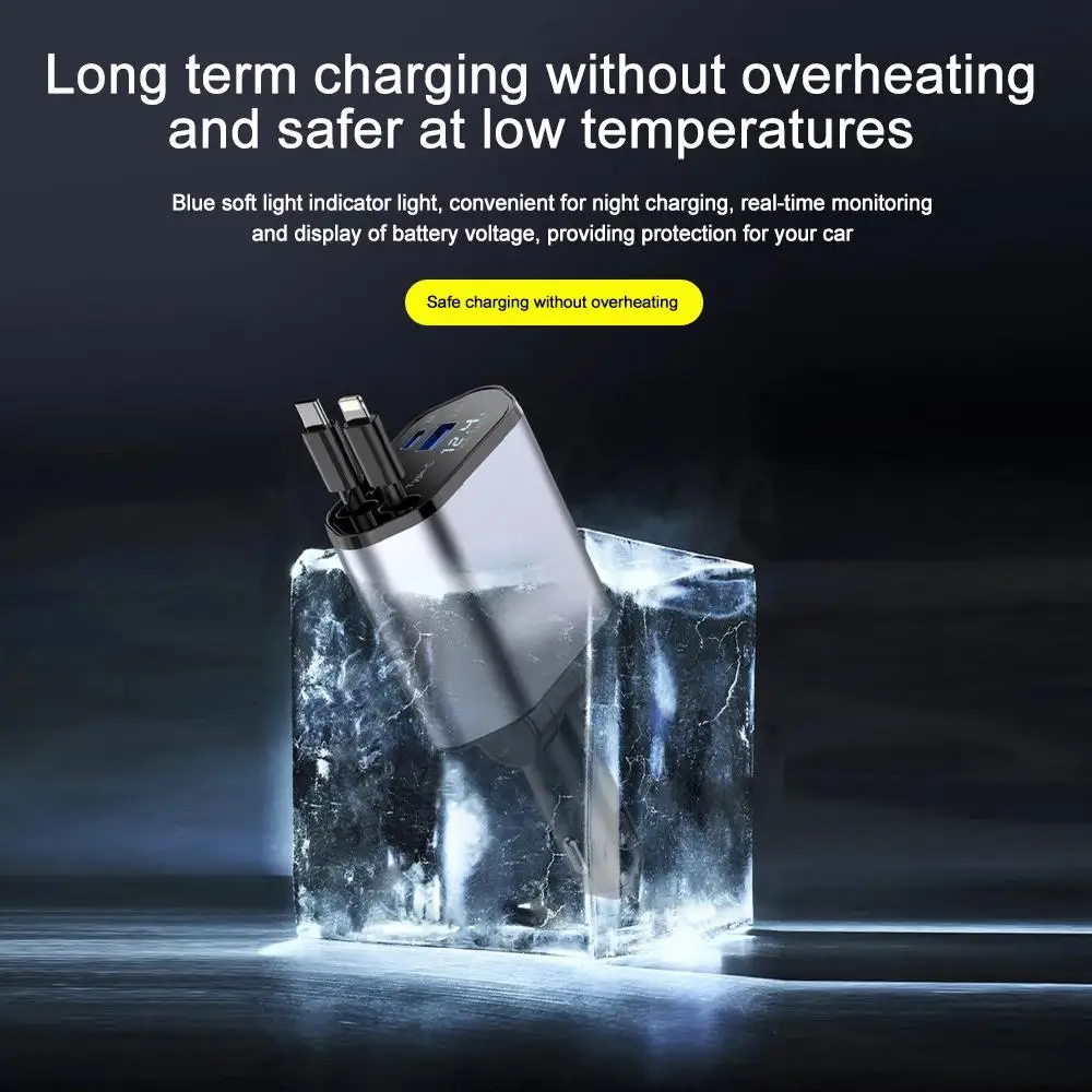 4-in-1 120W Retractable Car Charger - Image 7
