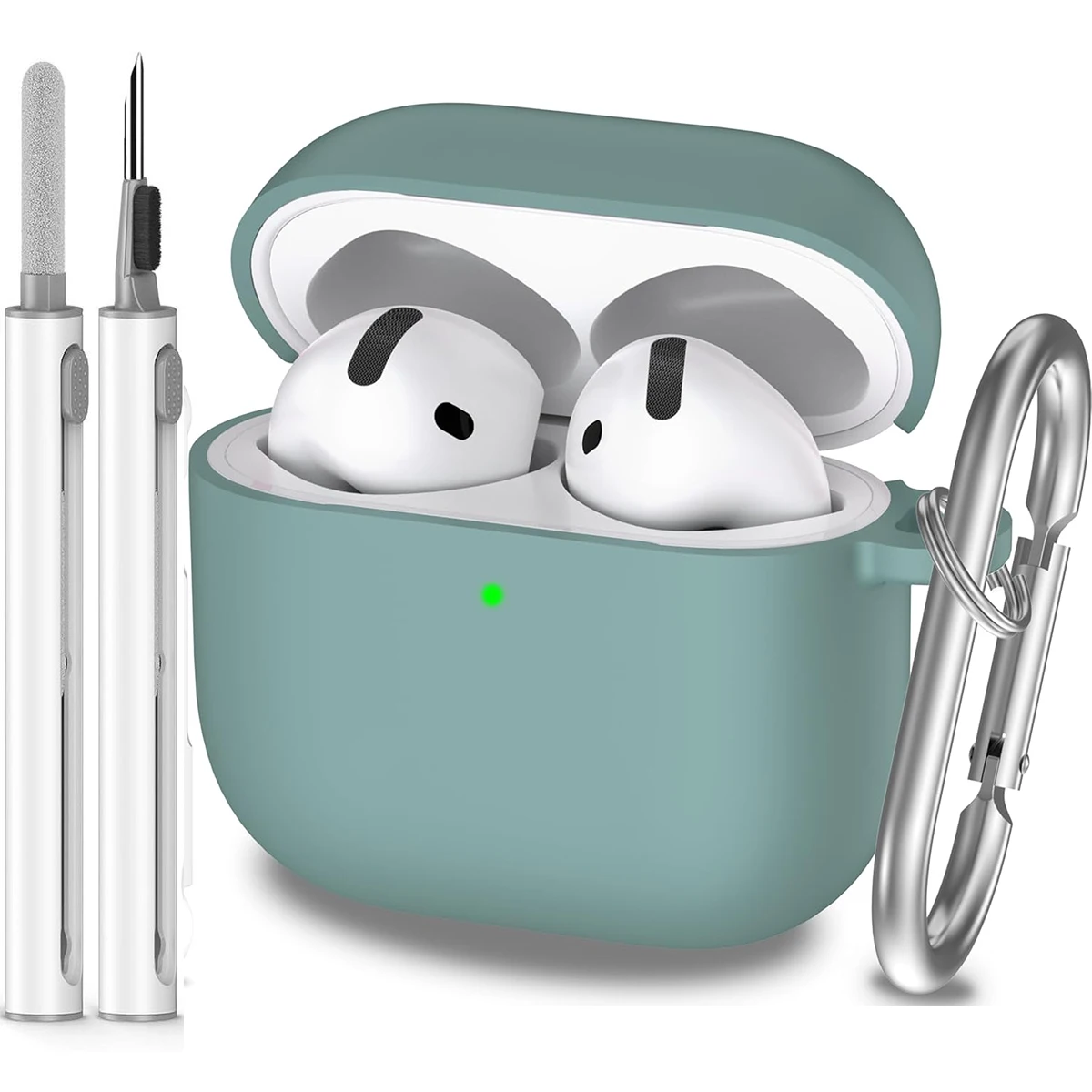 AirPods 4 Shockproof Silicone Case with Keychain - Image 11