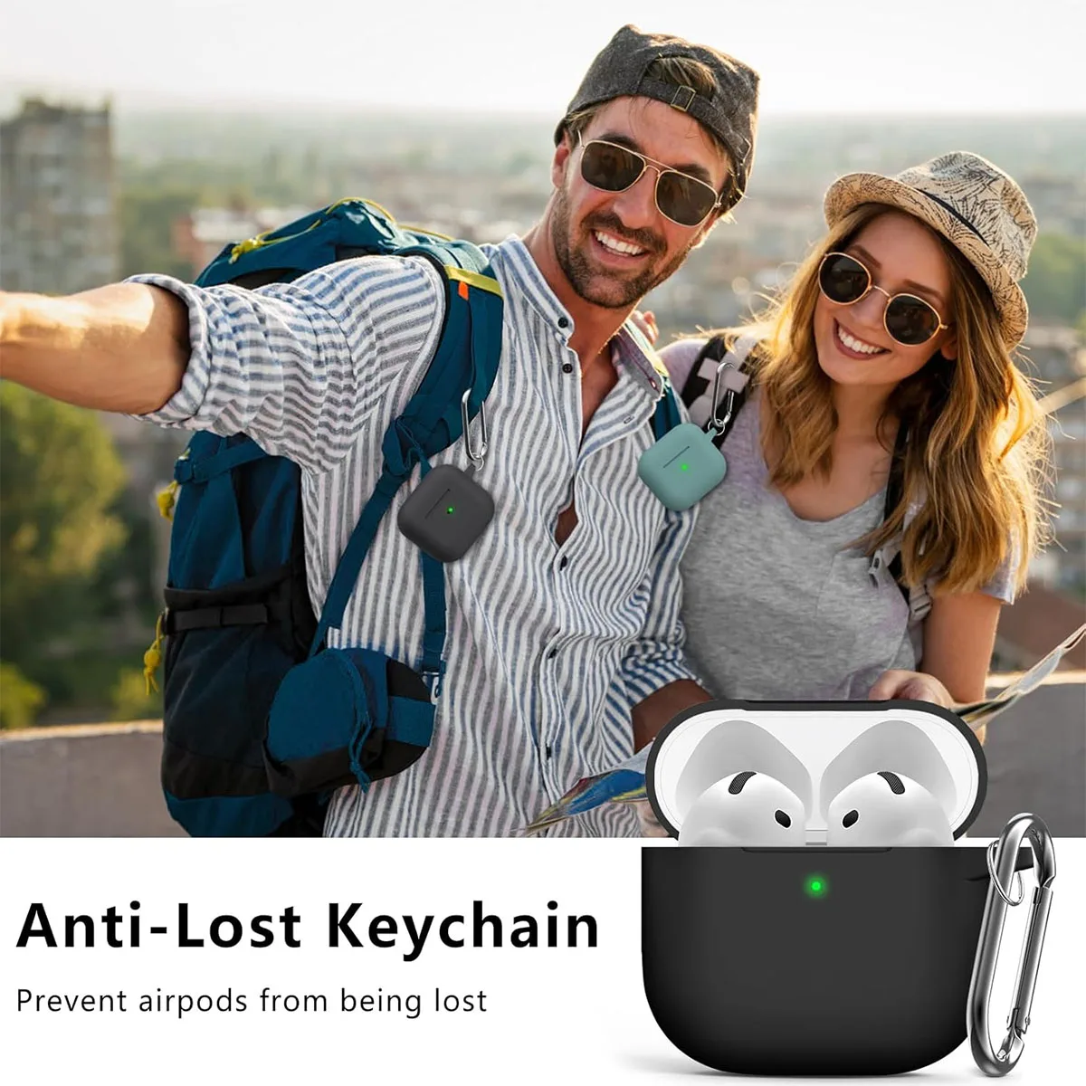 AirPods 4 Shockproof Silicone Case with Keychain - Image 6