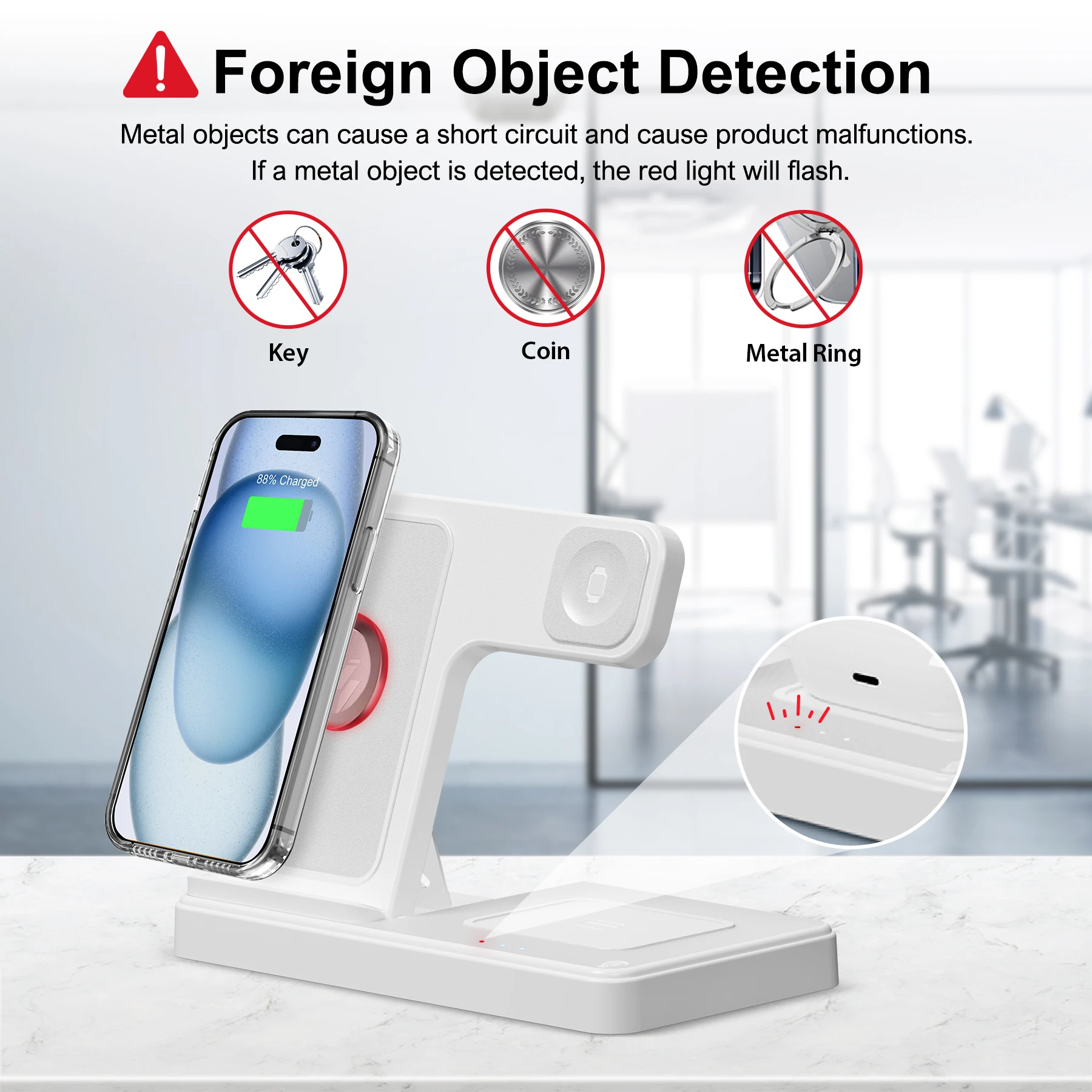 3-in-1 15W Magnetic Wireless Charger Stand - Image 4
