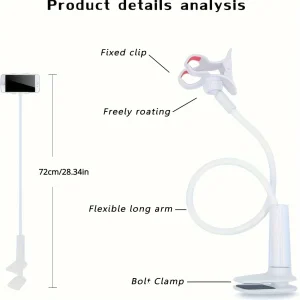 Flexible Gooseneck Phone Holder with Clamp - Thumbnail Image 6