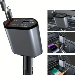 4-in-1 120W USB-C Retractable Car Charger - Thumbnail Image 7