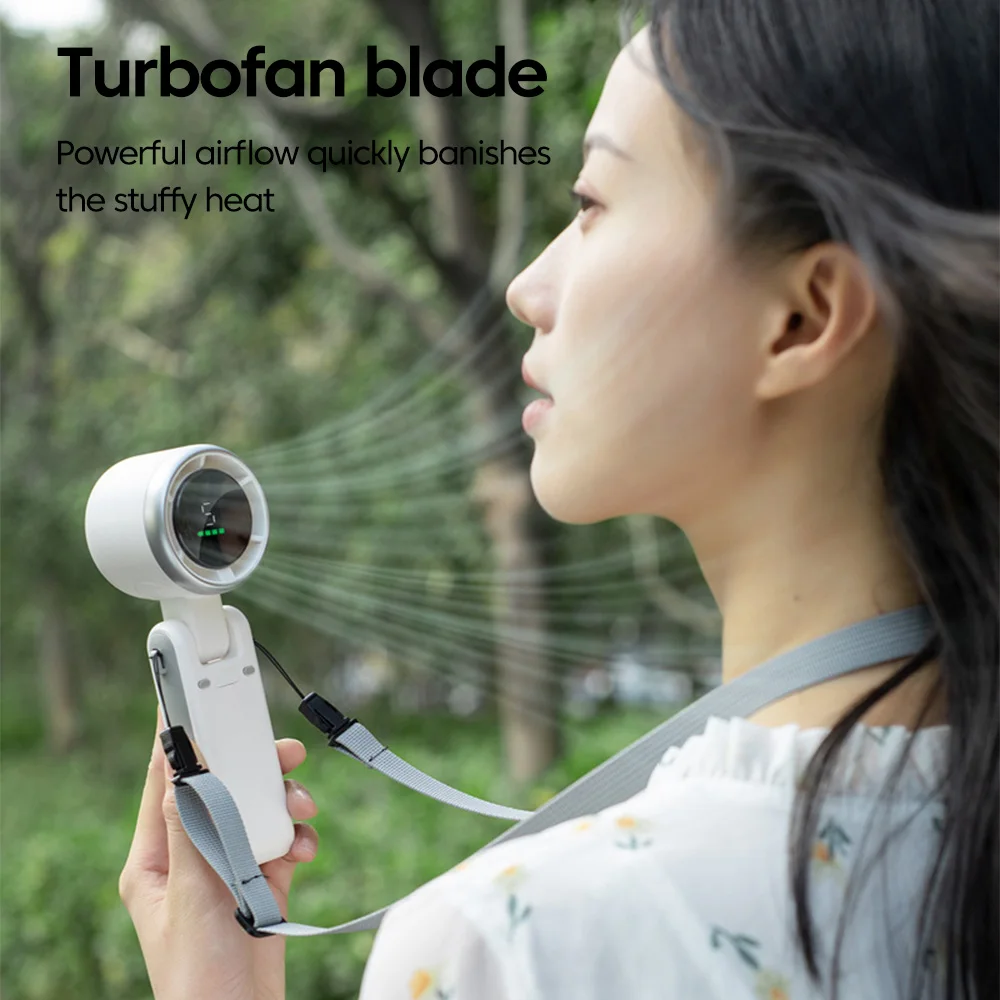 5-Speed USB-C Rechargeable Folding Fan - Image 1