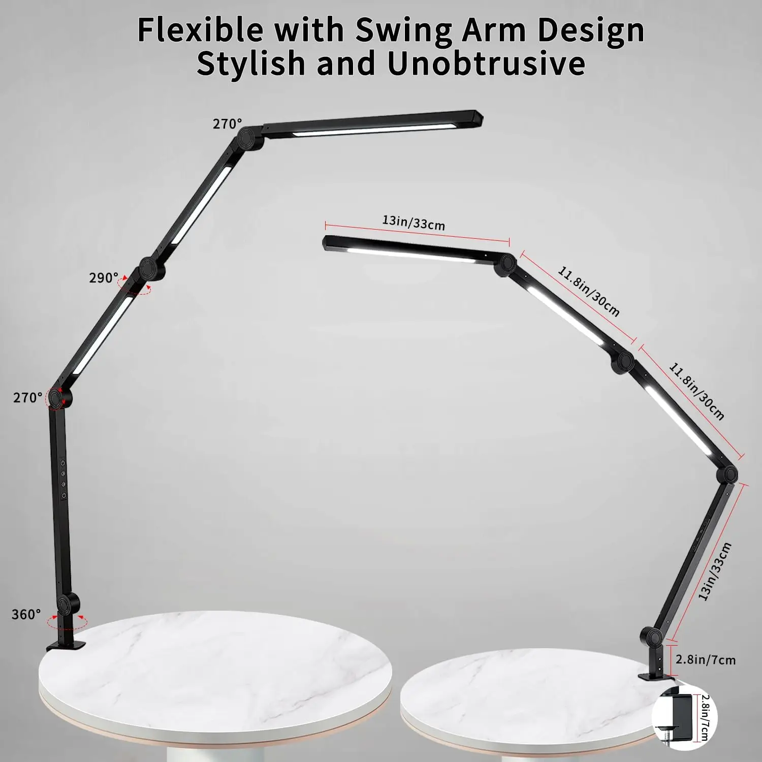 LED Clamp Desk Lamp, 4 Colors & 5 Brightness - Image 5
