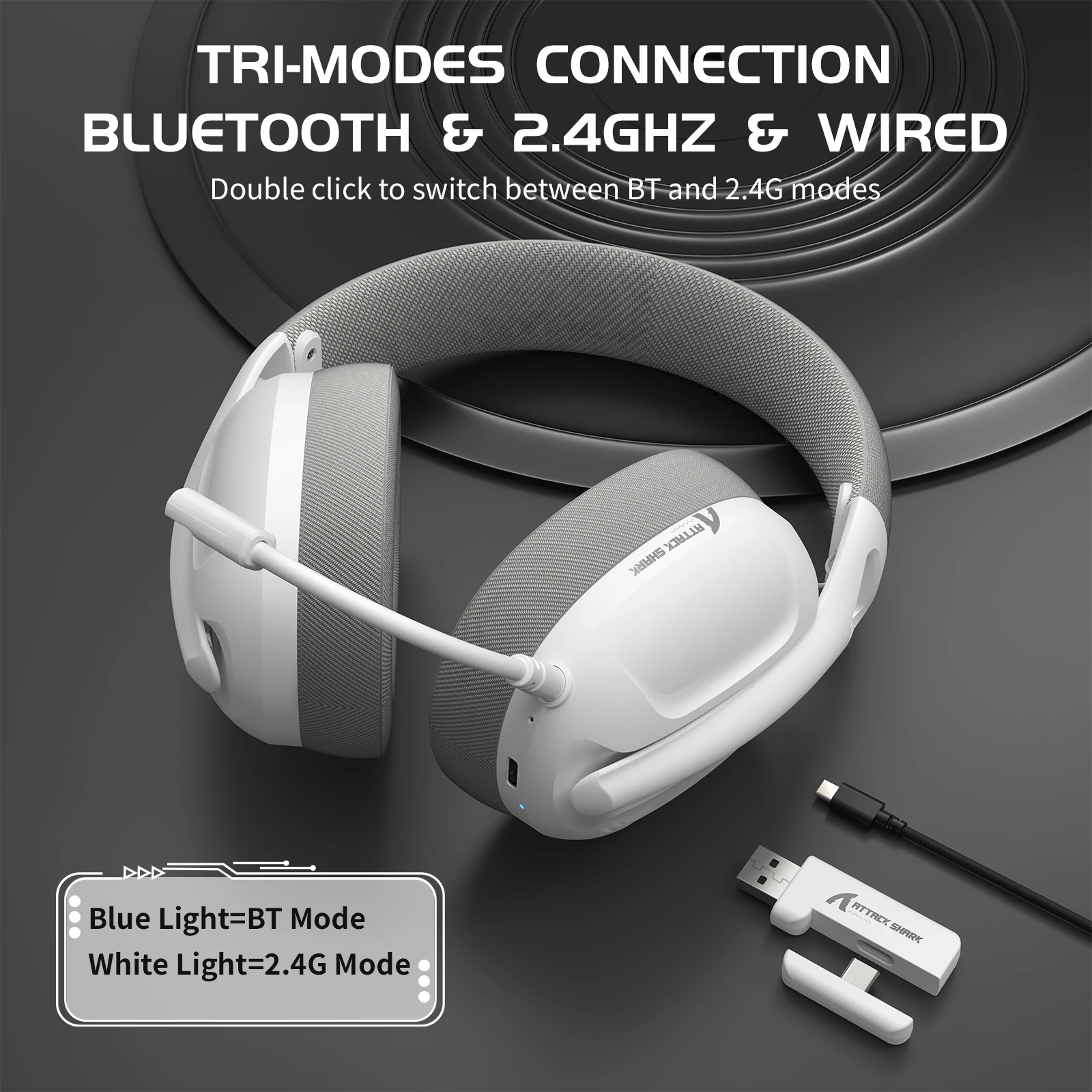 ATTACK SHARK L80 Tri-Mode Gaming Headset - Image 1