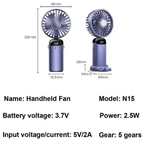 Foldable USB-C Rechargeable Fan with Stand - Thumbnail Image 6
