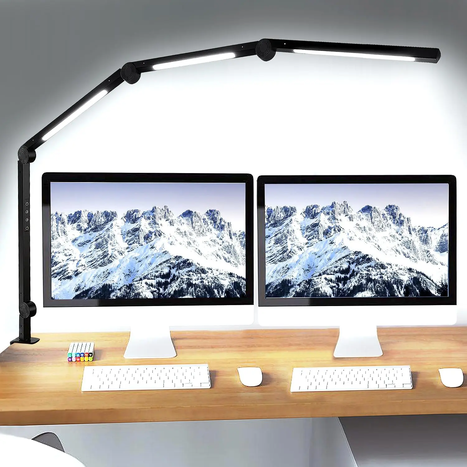 LED Clamp Desk Lamp, 4 Colors & 5 Brightness - Image 1
