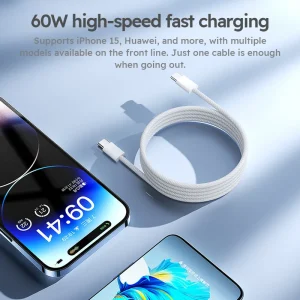 3-Pack 6FT 60W USB-C Fast Charging Cables - Thumbnail Image 5