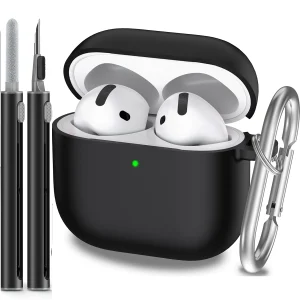 AirPods 4 Shockproof Silicone Case with Keychain