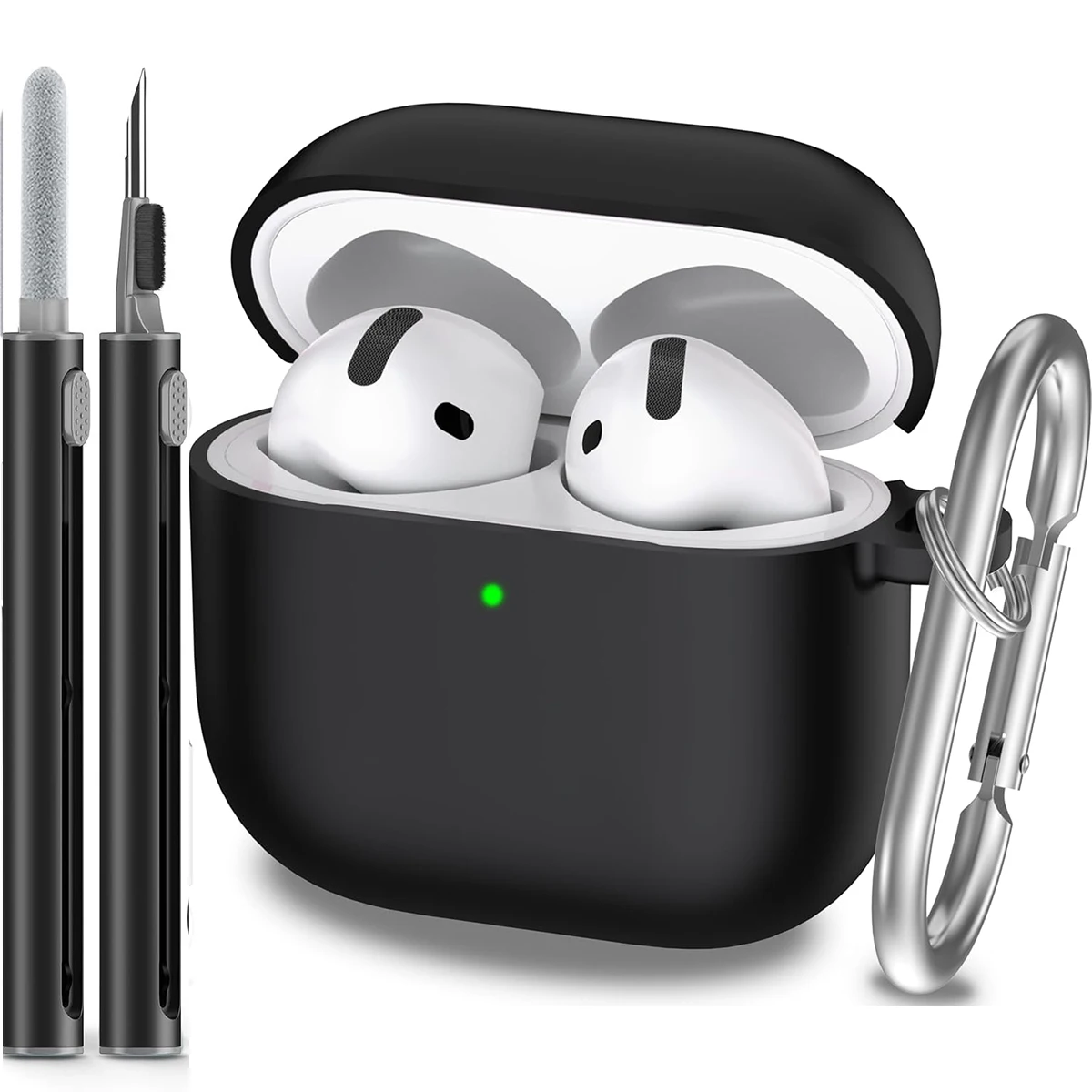 AirPods 4 Shockproof Silicone Case with Keychain - Image 1