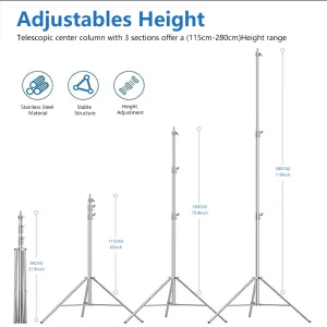 2.9M Foldable Light Stand with Wheels - Thumbnail Image 3