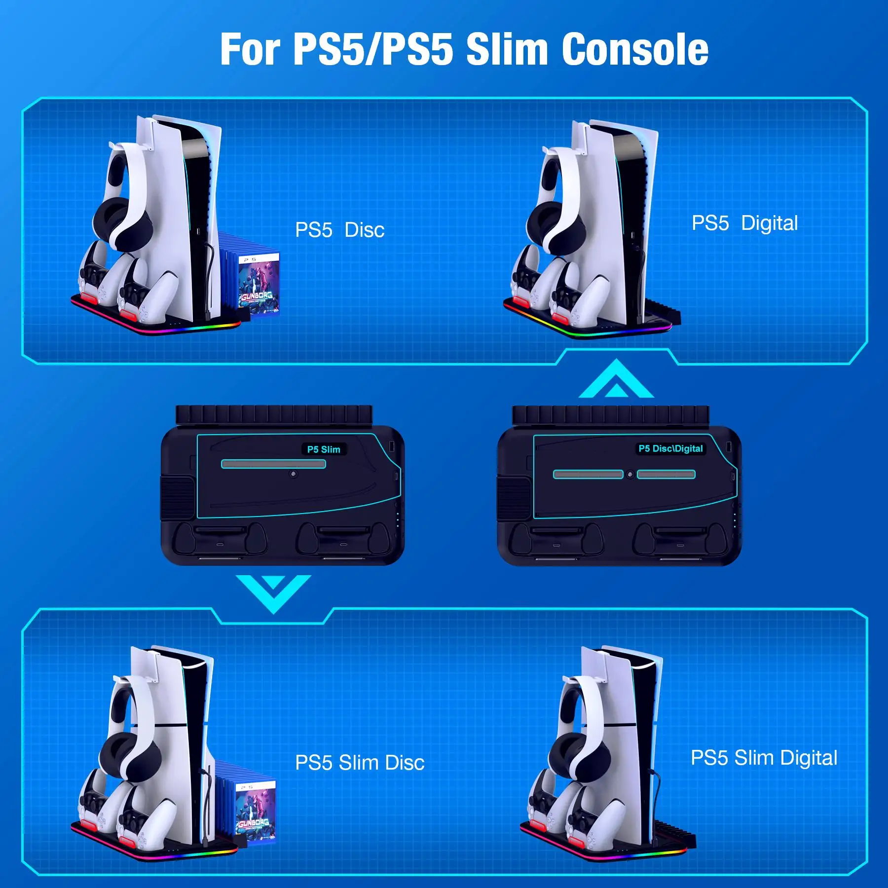 BEBONCOOL S2000 PS5 Slim Stand & Charger - Image 4