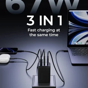 Wegear 67W 3-Port GaN USB-C Charger - Thumbnail Image 2
