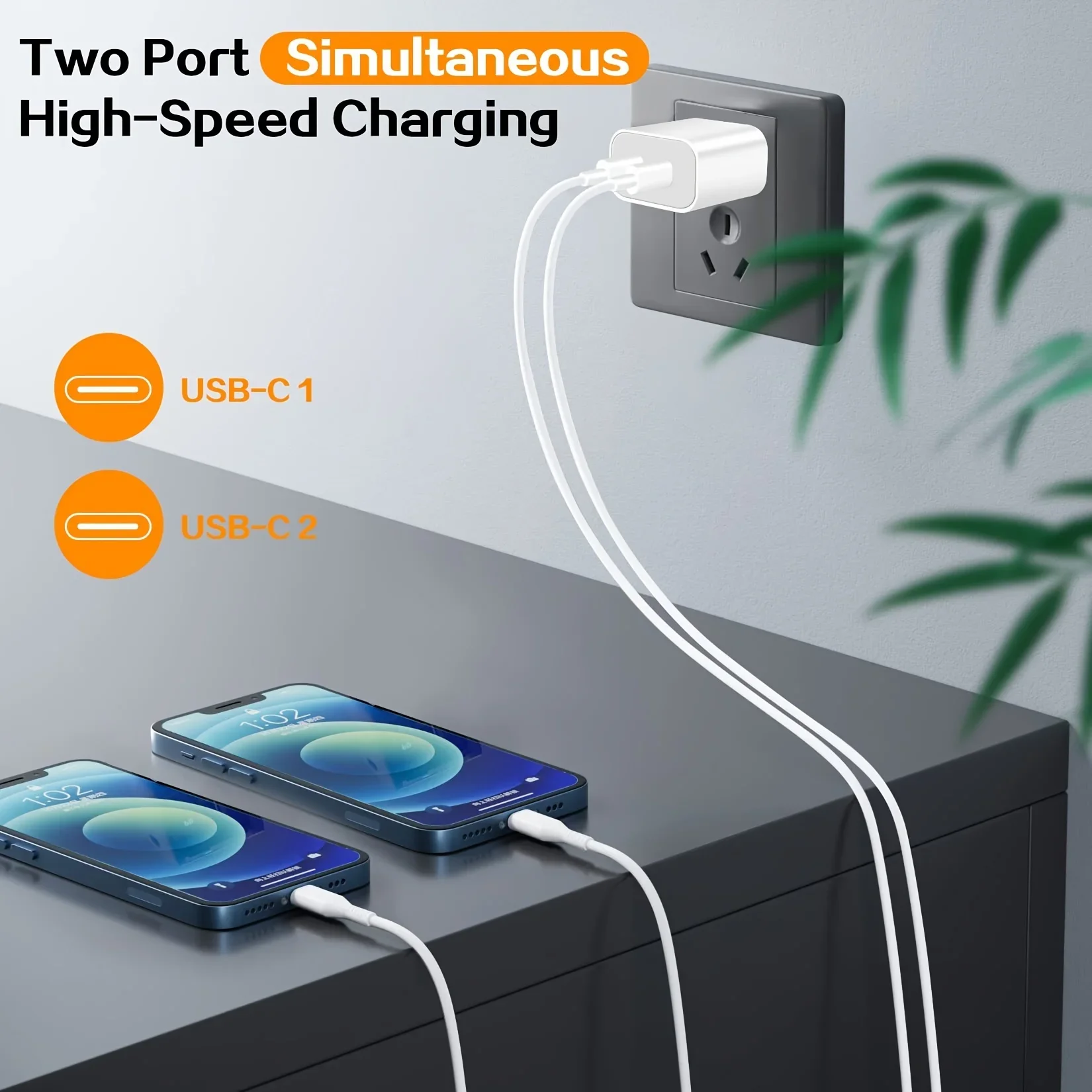 2-Pack 40W Dual USB-C Wall Charger - Image 4