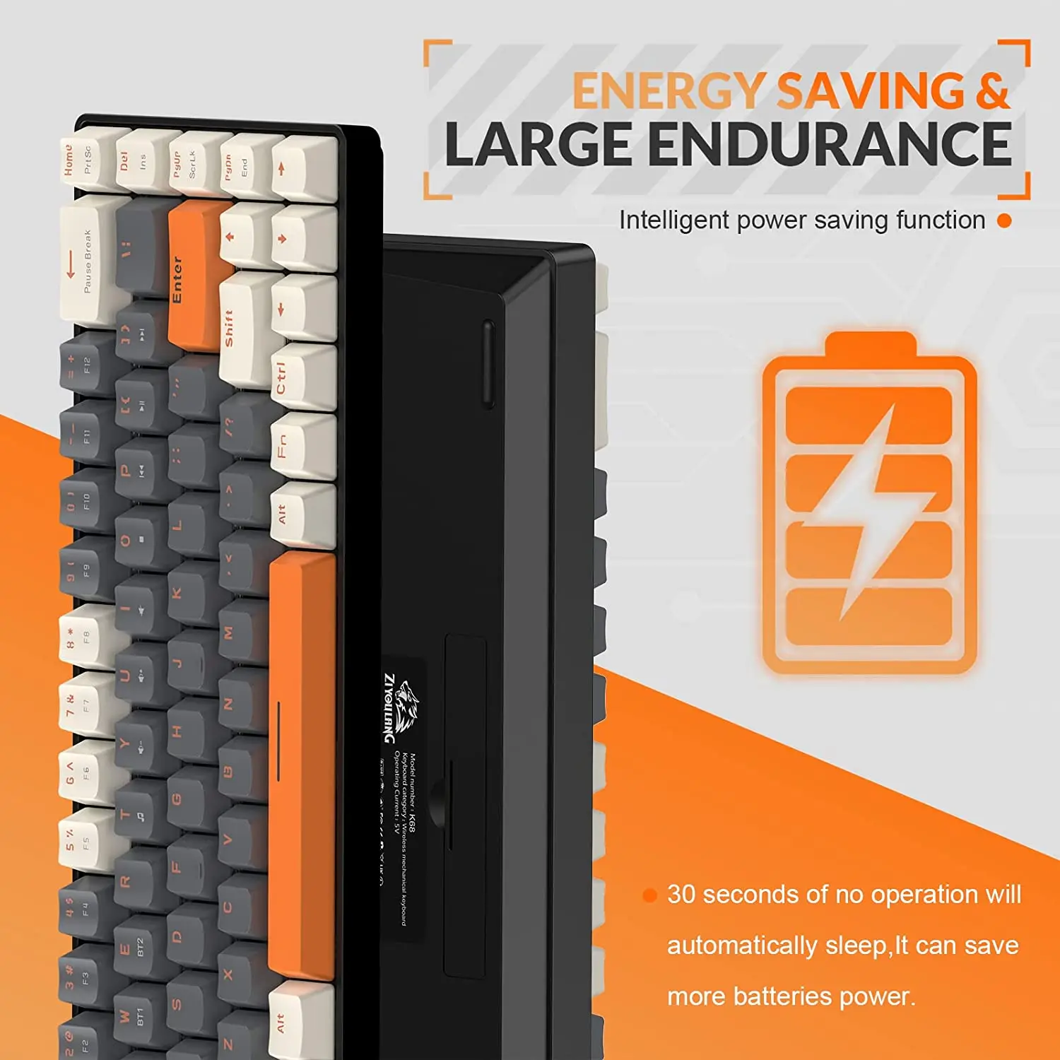 RK68 60% Wireless Hot-Swap Mechanical Keyboard - Image 4