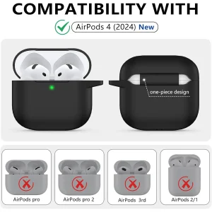 AirPods 4 Shockproof Silicone Case with Keychain - Thumbnail Image 4