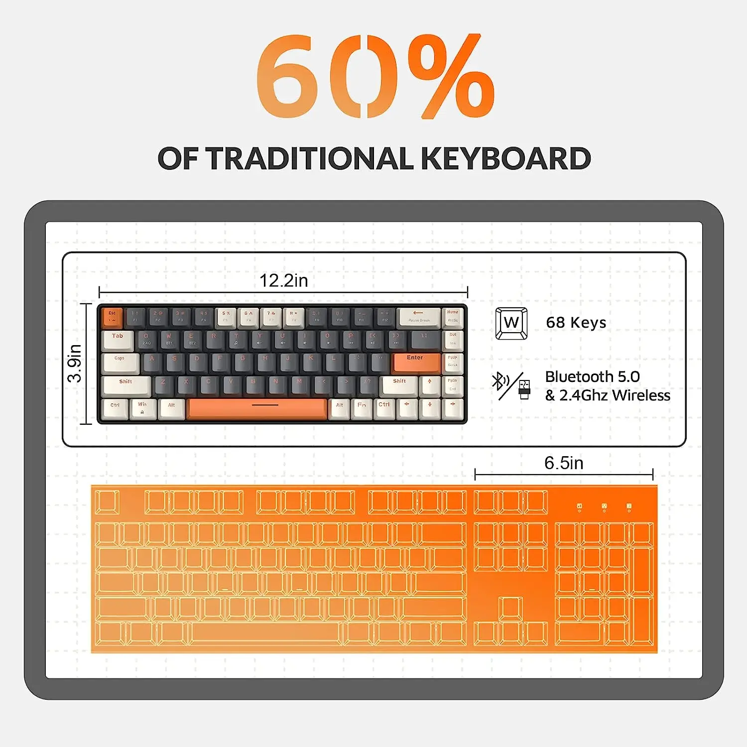 RK68 60% Wireless Hot-Swap Mechanical Keyboard - Image 2