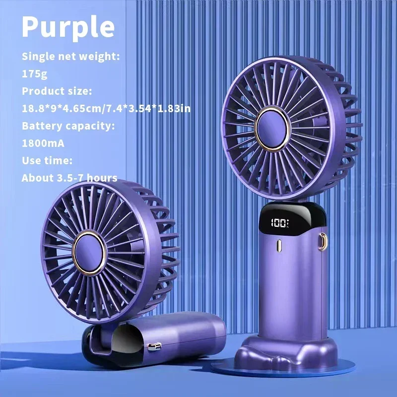 Foldable USB-C Rechargeable Fan with Stand - Image 8