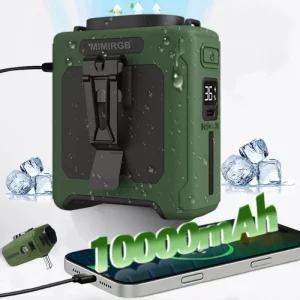 Portable Waist Fan Rechargeable Cooling Fan with Flashlight Neck Hands-Free for Outdoor Indoor Camping Travel As Power Bank - Thumbnail Image 8