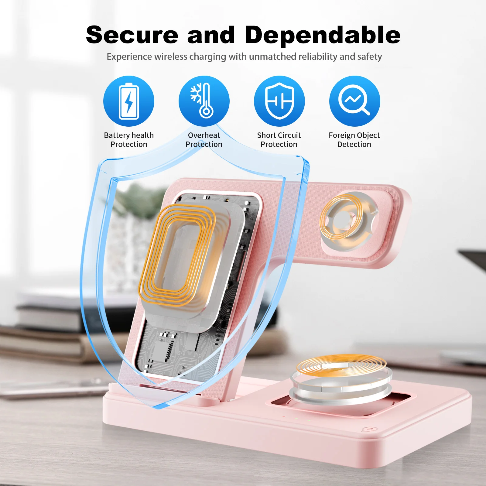 3-in-1 15W Magnetic Wireless Charger Stand - Image 2
