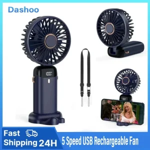 Foldable USB-C Rechargeable Fan with Stand - Thumbnail Image 2