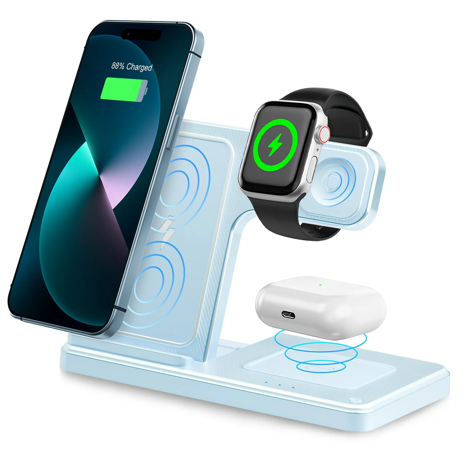 3-in-1 15W Magnetic Wireless Charger Stand - Image 9