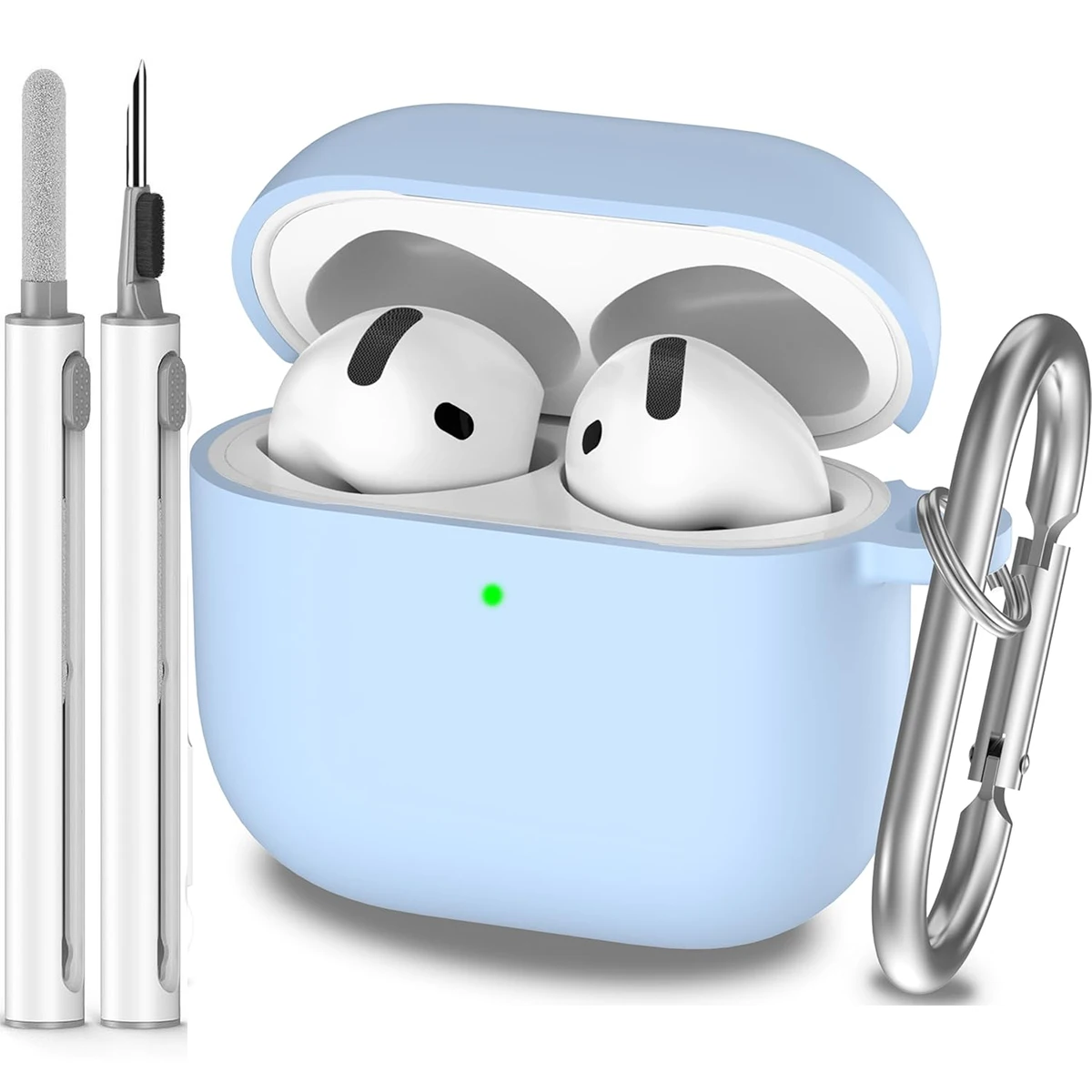 AirPods 4 Shockproof Silicone Case with Keychain - Image 16