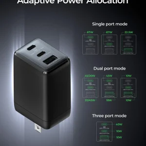 Wegear 67W 3-Port GaN USB-C Charger - Thumbnail Image 5