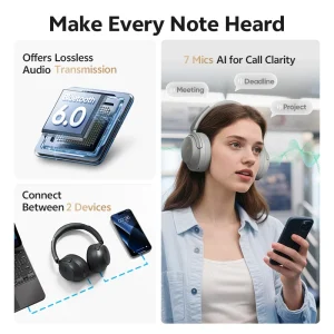 QCY H3S Wireless Headphones with Adaptive ANC - Thumbnail Image 6