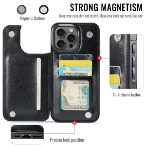 iPhone Leather Wallet Card Holder Case - Thumbnail Image 2
