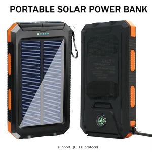 20,000mAh Solar Power Bank with Flashlight