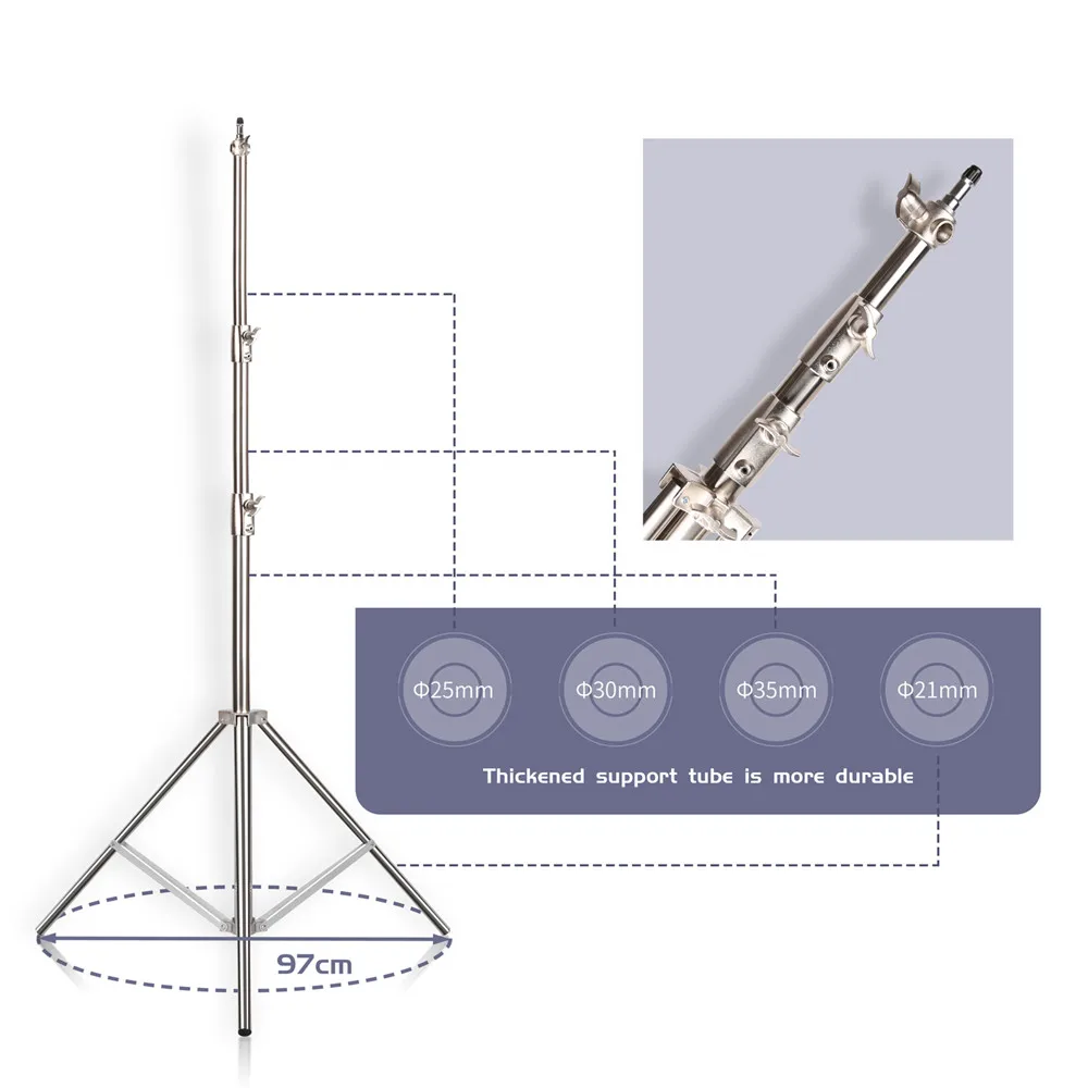 2.9M Foldable Light Stand with Wheels - Image 6