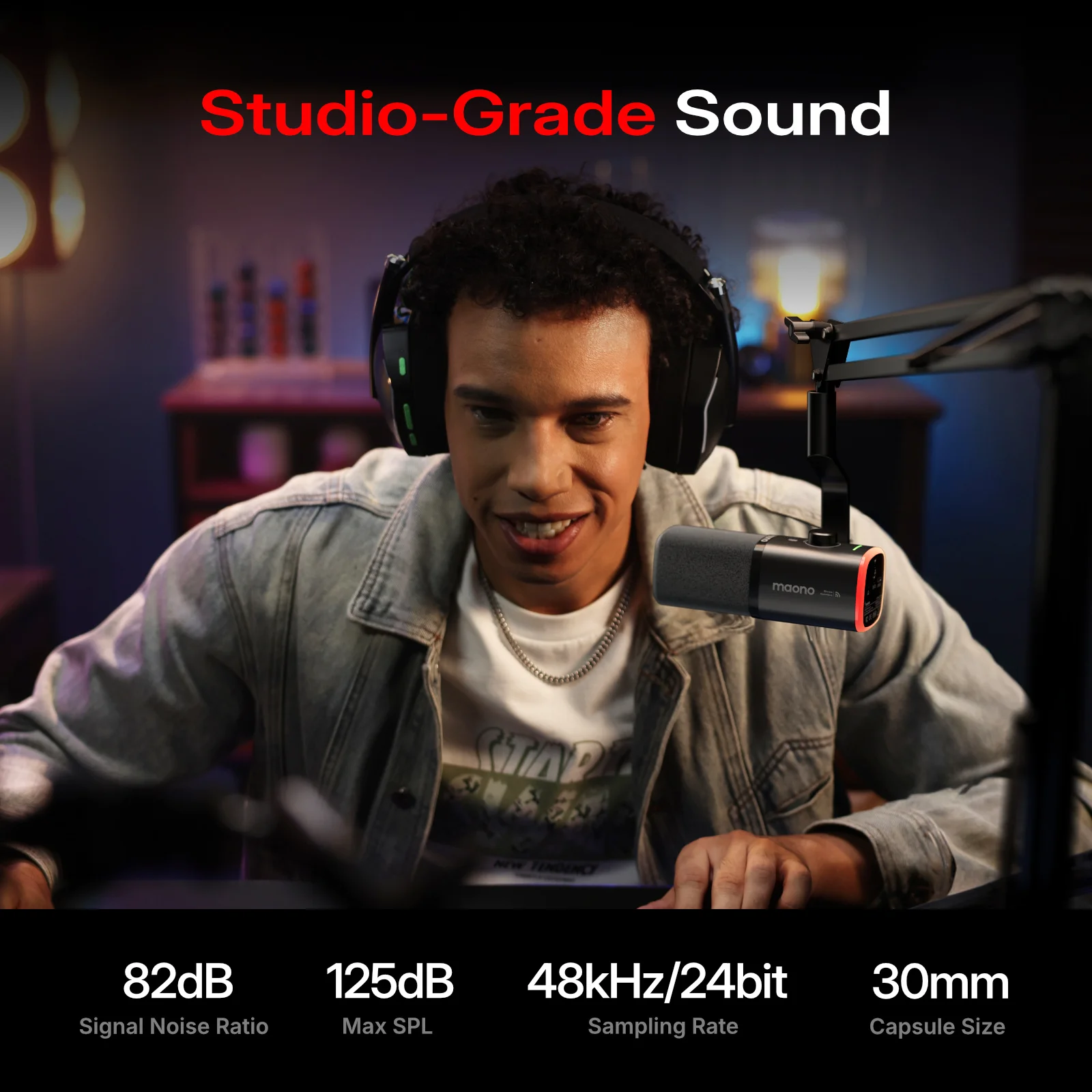 MAONO PD100W Wireless RGB Gaming Microphone - Image 3