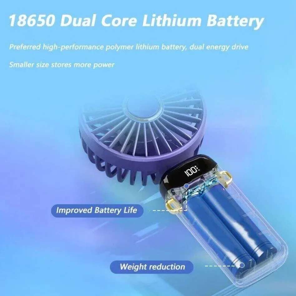 Foldable USB-C Rechargeable Fan with Stand - Image 4