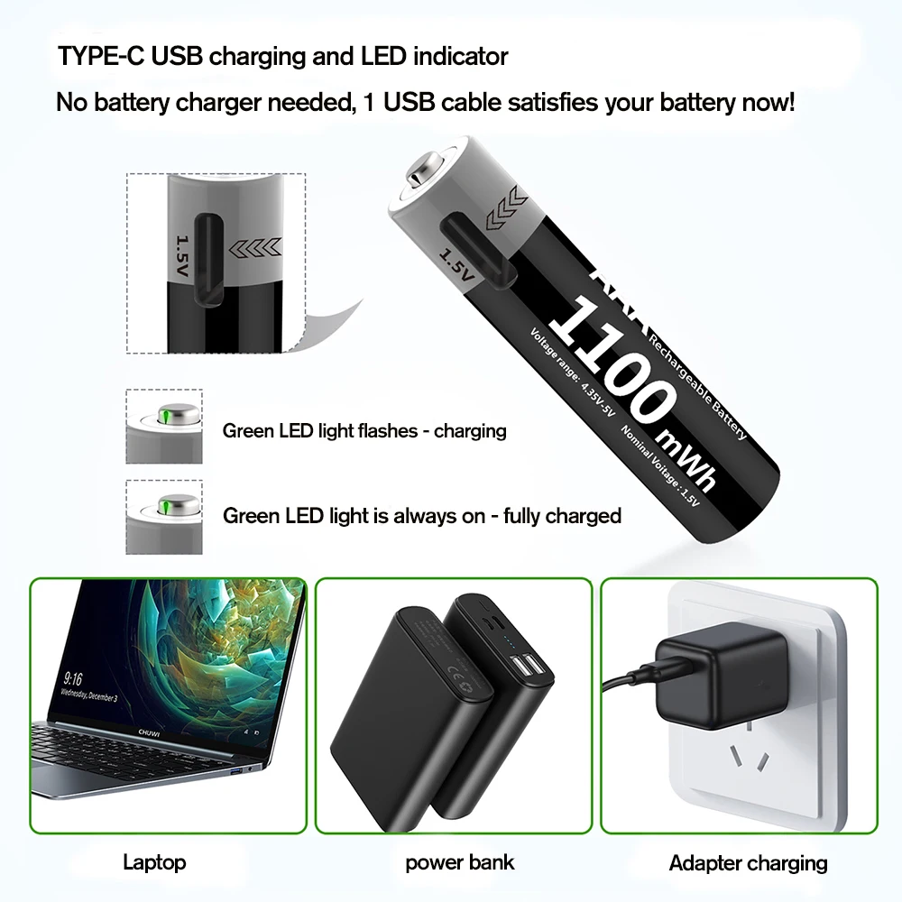 Kuugro USB-C Rechargeable AA & AAA Batteries - Image 6