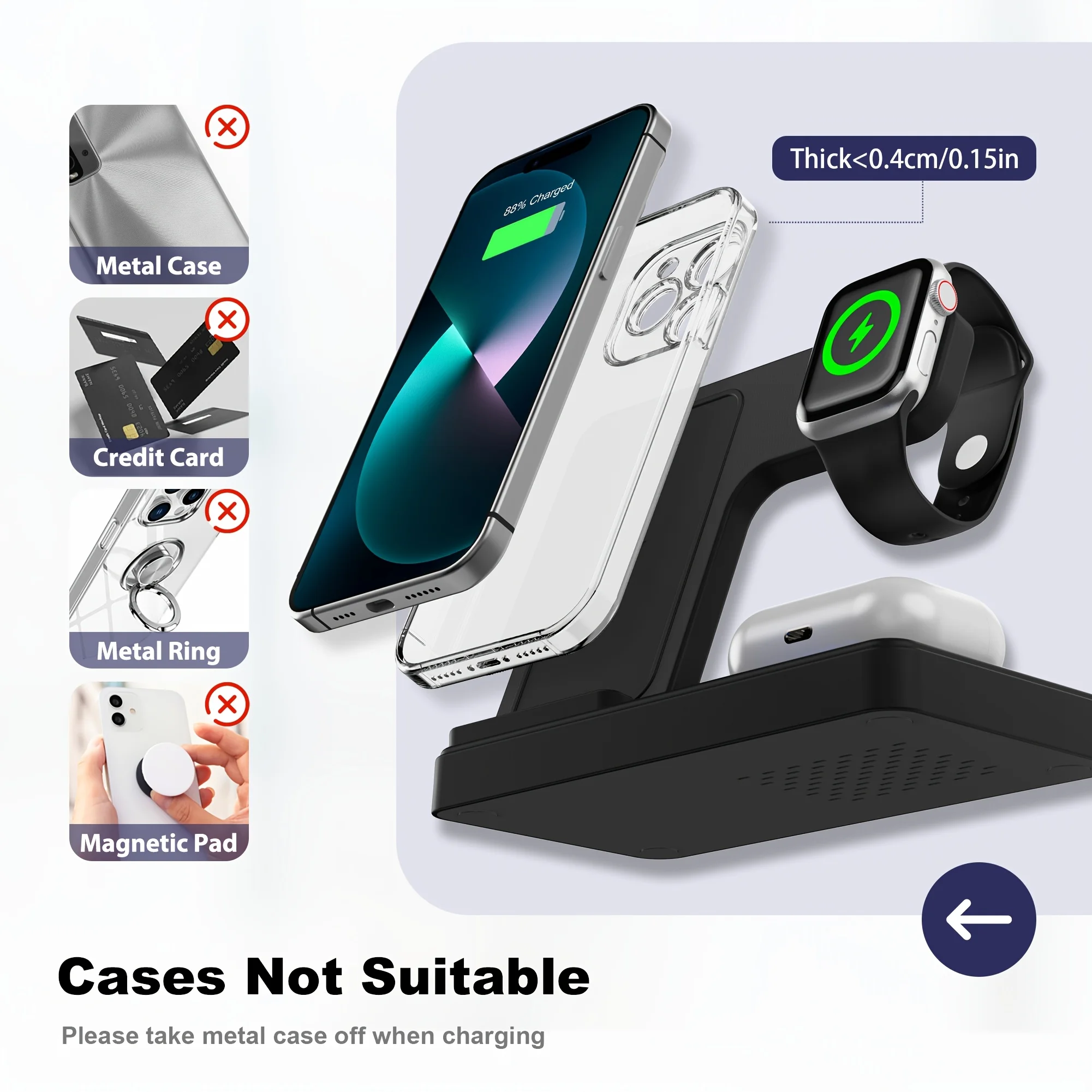 3-in-1 15W Magnetic Wireless Charger Stand - Image 5