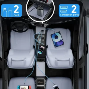 4-in-1 120W USB-C Retractable Car Charger - Thumbnail Image 6